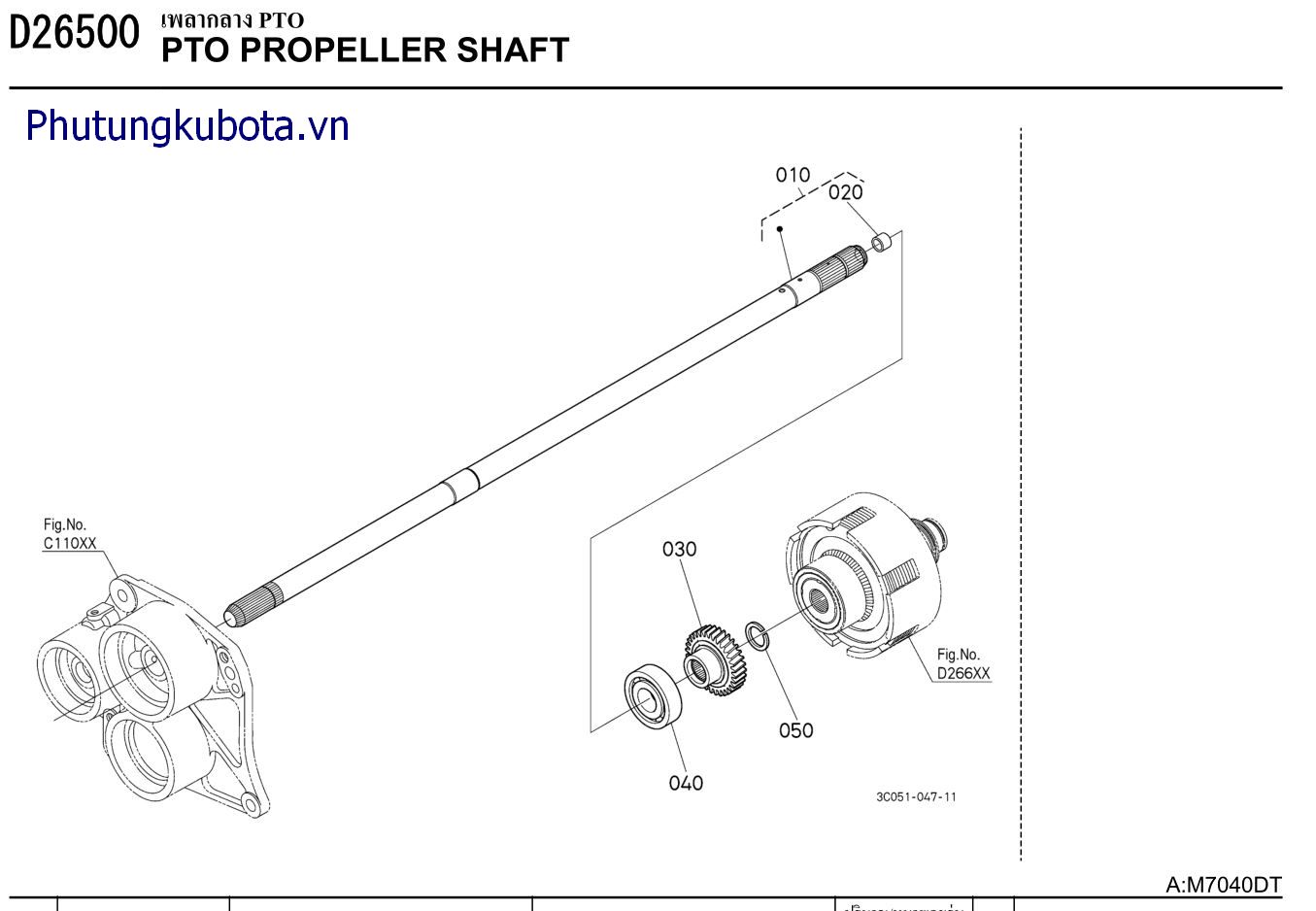 Trục chân vịt PTO